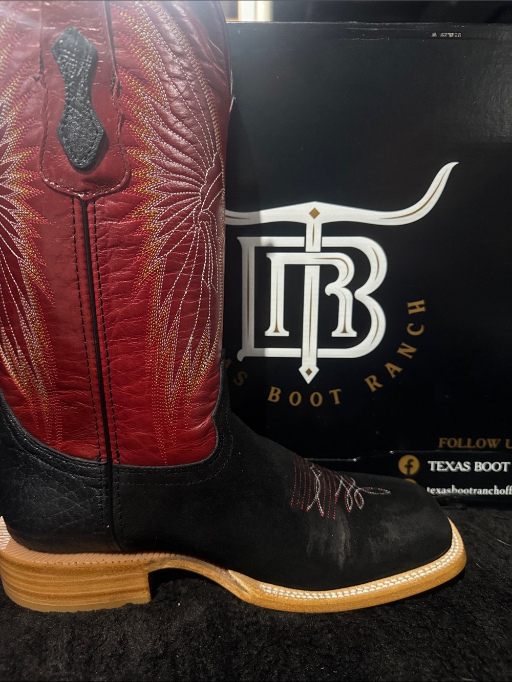 Black Rough-Out Boots - Square Toe